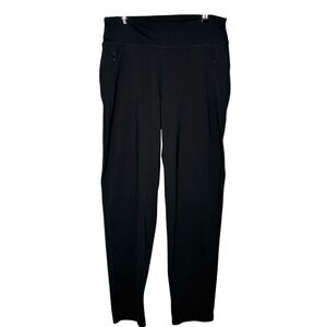 Ninepine Straight Pants Women XL Asana Stretch 30" Black Pull On Yoga Activewear